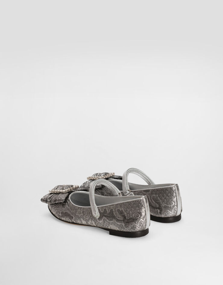 Dolce & Gabbana Brocade ballet flats with bow Dolce & Gabbana Brocade ballet flats with bow Silver D11377AV760