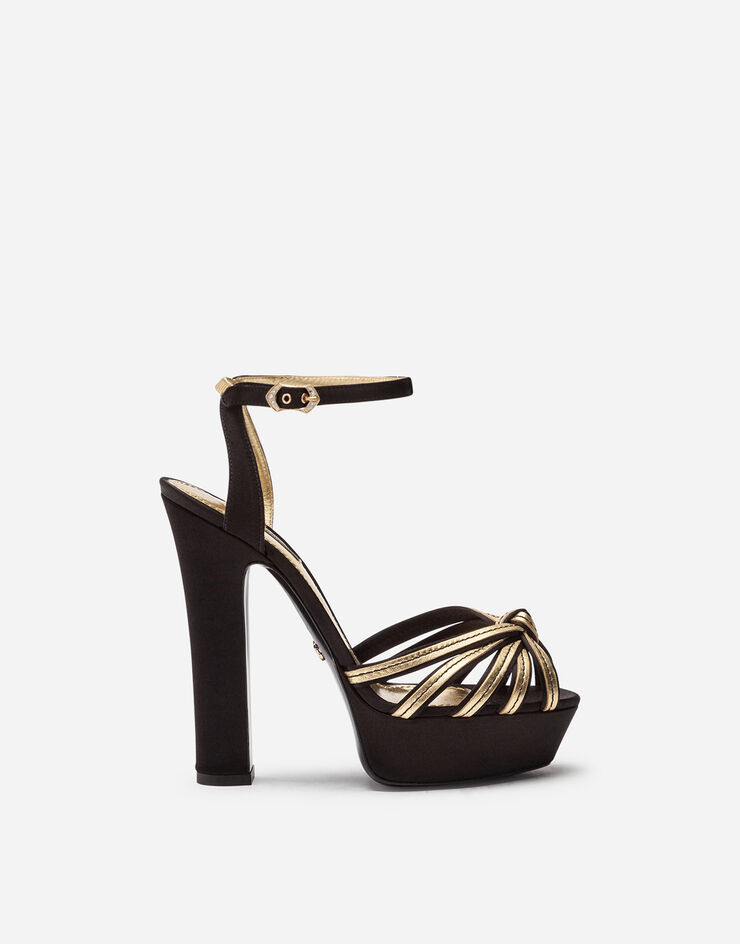 Dolce & Gabbana Satin and mordoré platform sandals NOIR/DORÉ CR0890AJ718