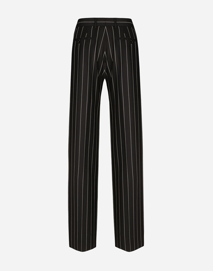 Dolce & Gabbana 细条纹直筒长裤 黑 GYZMHTFR204