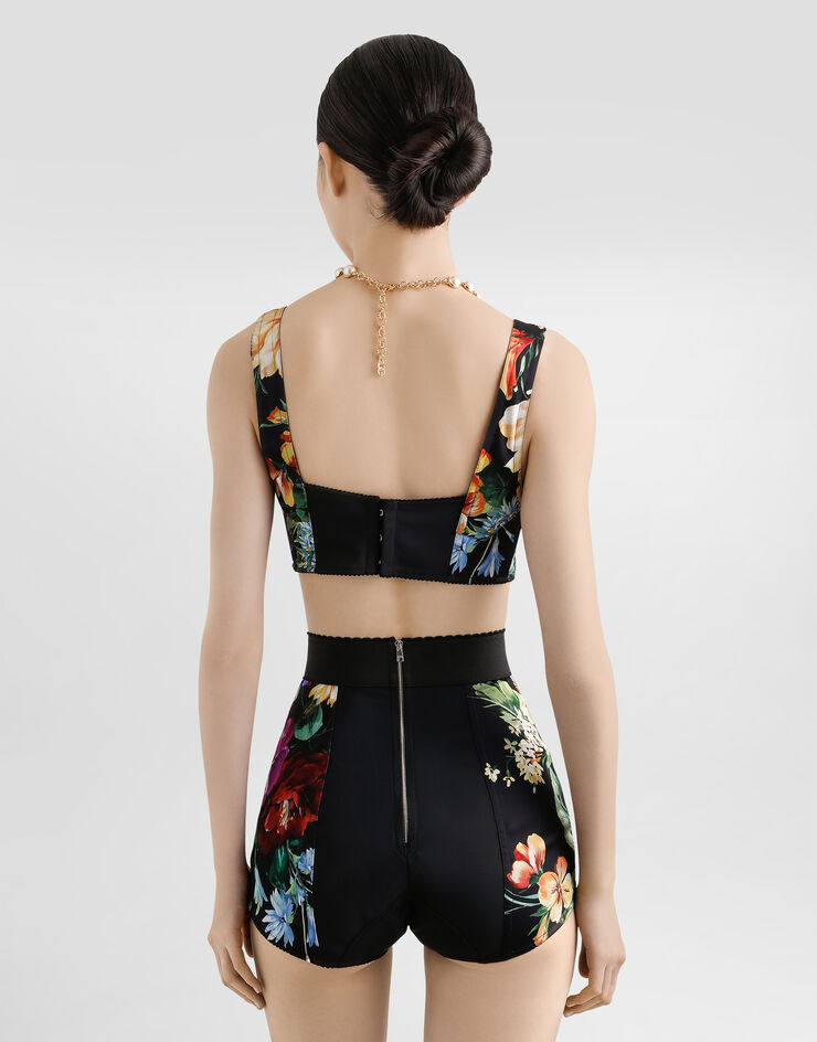 Dolce & Gabbana Top corsetero con estampado de buqué de flores Imprima F7Y28TFSIB3
