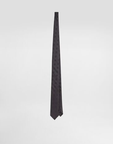 Dolce & Gabbana Corbata en jacquard con logotipo DG Gris GT149EFJ1JY