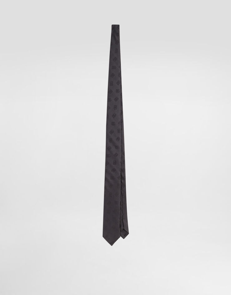 Dolce & Gabbana DG logo jacquard tie Grey GT149EFJ1JY