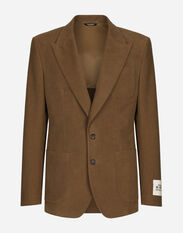 Dolce & Gabbana Single-breasted stretch fustian jacket Brown G2SJ0THUMG4