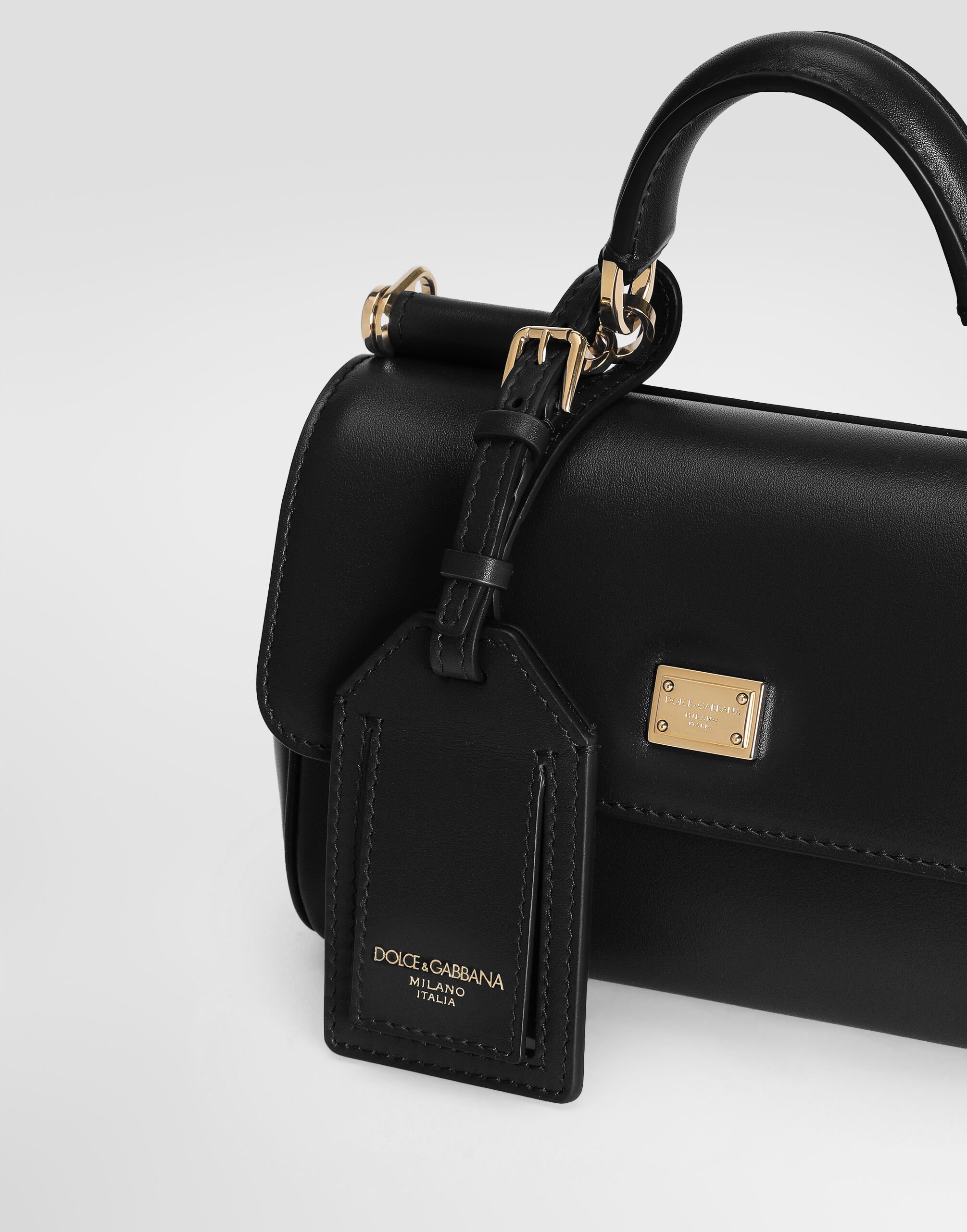 maison de Dolce. ファーリーNT black Mini My Sicily handbag in plongé calfskin in Black for Women