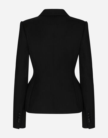 Dolce & Gabbana Double-breasted Dolce tuxedo jacket in double stretch wool Black F27CTTFUBGE