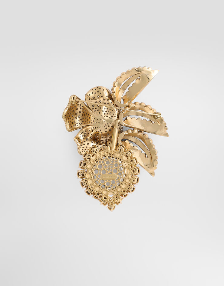 Dolce & Gabbana Broche reloj en forma de flor con strass Dorado WPS7S9W1111