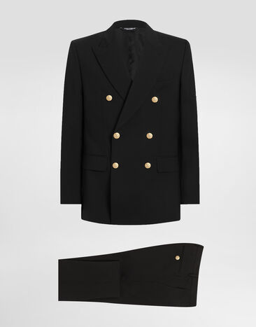 Dolce & Gabbana Double-breasted Martini-fit wool suit Black G2QS7TFU4MC