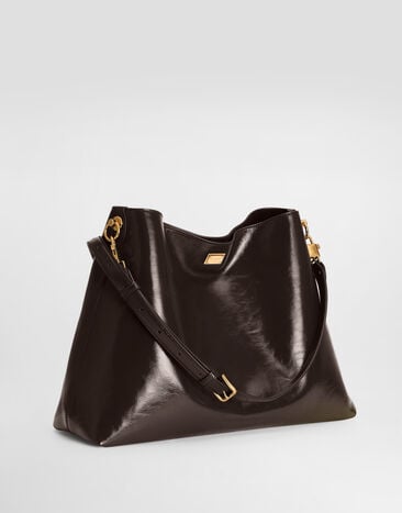 Dolce & Gabbana Large Vittoria calfskin shoulder bag Brown BB7942AZ000