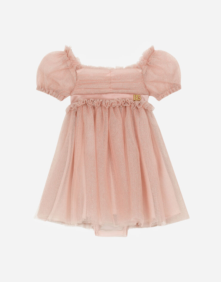 Dolce & Gabbana Kleid mit Höschen aus Tüll Rosa L23DR1G7K3N