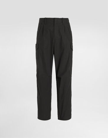 Dolce & Gabbana Pantalon cargo en coton Noir GP0L1TFUEFJ