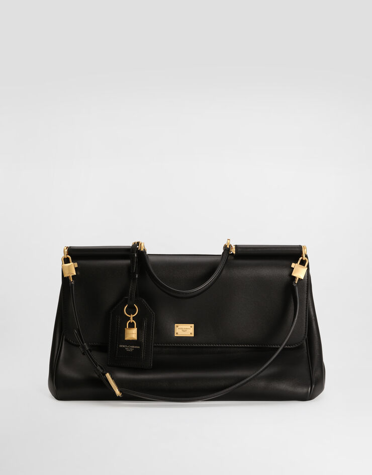 Dolce & Gabbana Borsa a mano My Sicily in pelle di vitello plongé Nero BB7814B7321