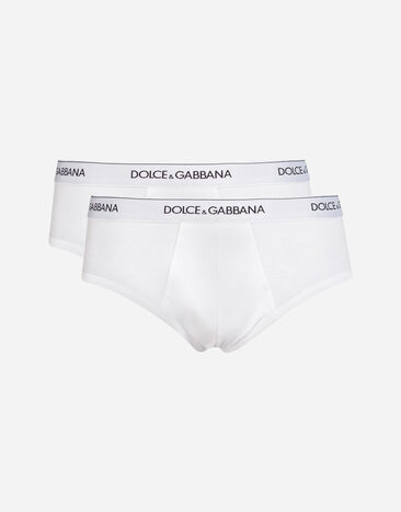 Dolce & Gabbana Pack de dos slips Brando de algodón elástico Imprima M4F05TIS1UW