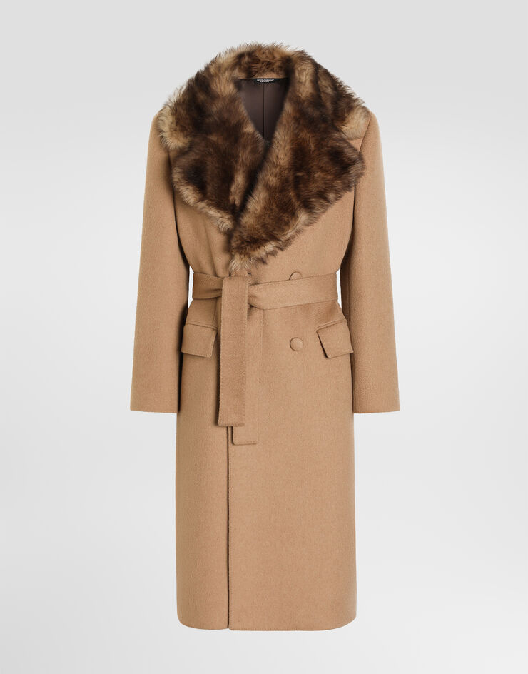 Dolce & Gabbana Double-breasted coat in double camel Dolce & Gabbana Double-breasted coat in double camel Brown G050YZFU2DE