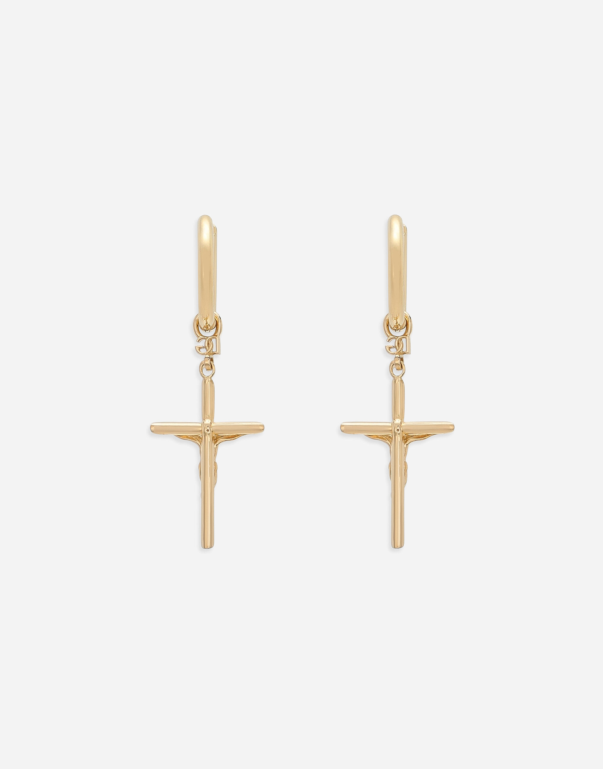 Stud earrings with DNA crosses in Gold for Men Dolce Gabbana