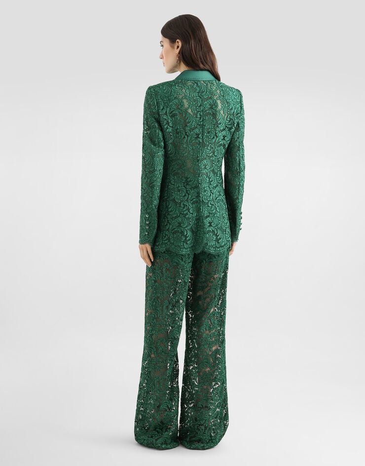 Dolce & Gabbana Double-breasted lace jacket Green F29TRTHLMTB