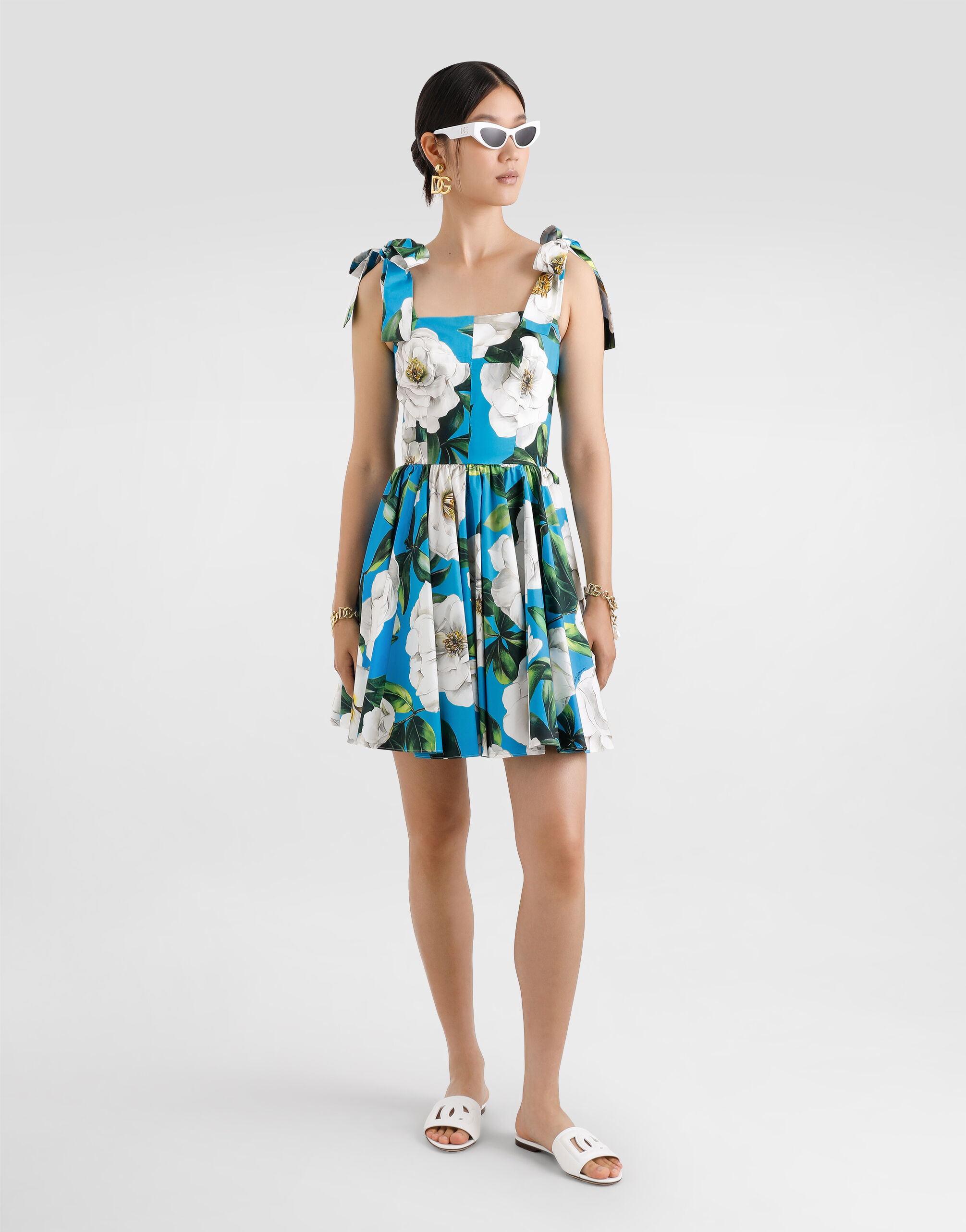 Corset dress with bouquet print in Print for Women