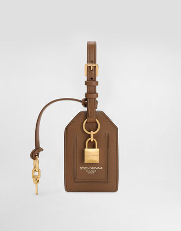 Dolce & Gabbana Llavero en piel de becerro plongé Marrón BI3417A9S25