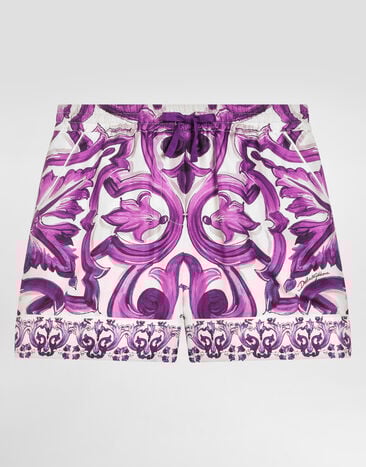 Dolce & Gabbana Majolica-print twill bermuda shorts Multicolor L53Q40HI1Y8