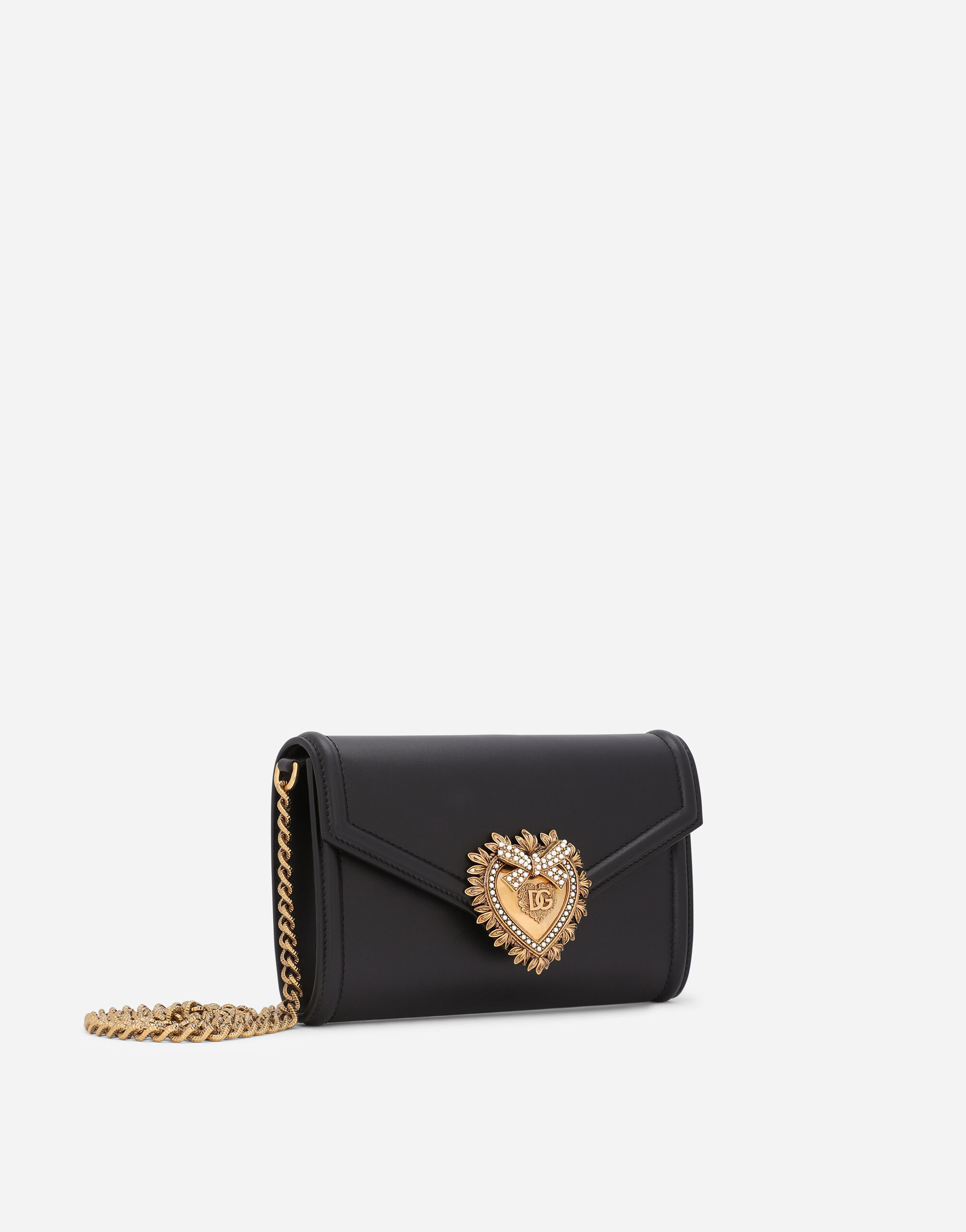 Calfskin Devotion mini bag in Black for Women Dolce Gabbana