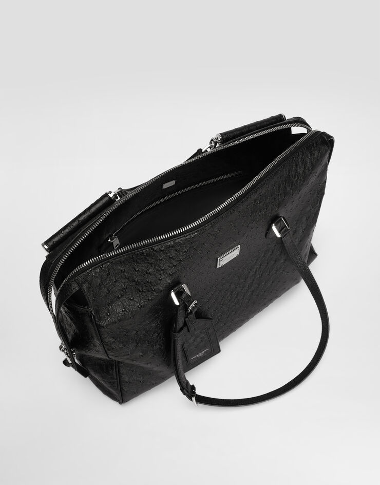 Dolce & Gabbana Vittoria handbag in ostrich leather Dolce & Gabbana Vittoria handbag in ostrich leather Black BM7825A8K00