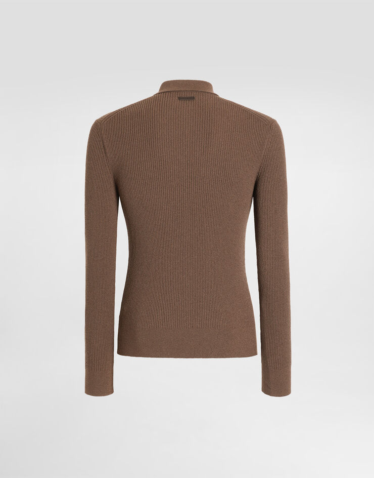 Dolce & Gabbana Ribbed wool polo shirt  GXZCXTJGMK7