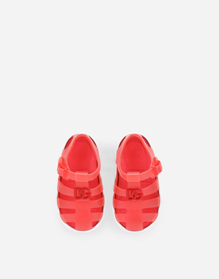 Dolce & Gabbana Rubber sandals with DG logo Red DN0115AT079