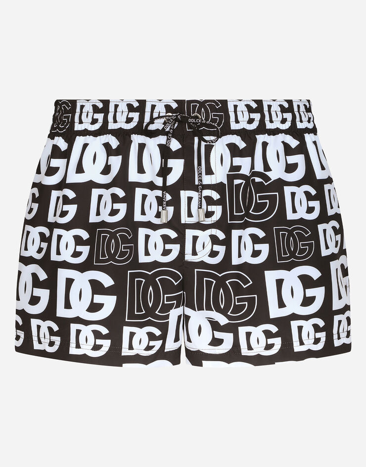 Dolce & Gabbana Short swim trunks with all-over DG print Multicolor M4A06THSM9Z