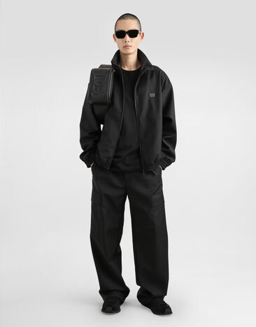 Dolce & Gabbana سروال كارغو صوف أسود GP0L3TGI872