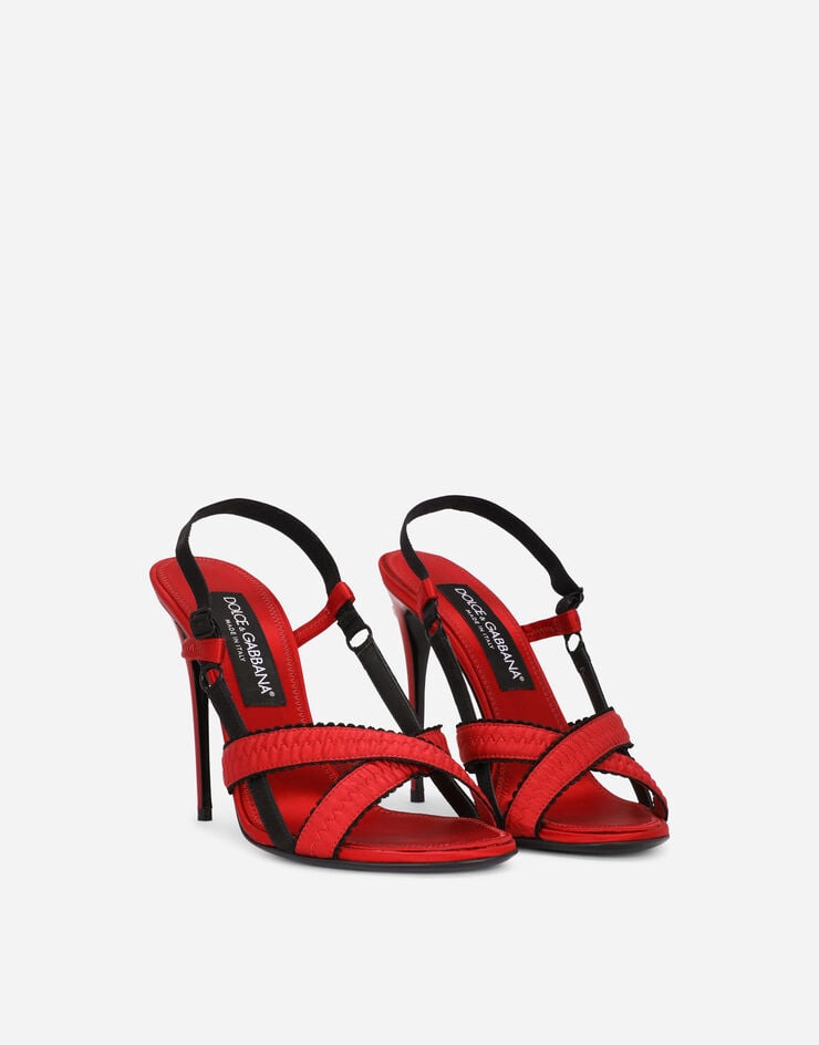 Dolce & Gabbana Corset-style satin sandals Red CR1465AH653
