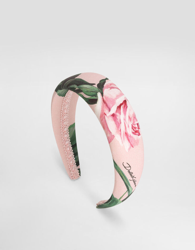 Dolce & Gabbana Rose-print poplin headband Print LB3L54HS5S7