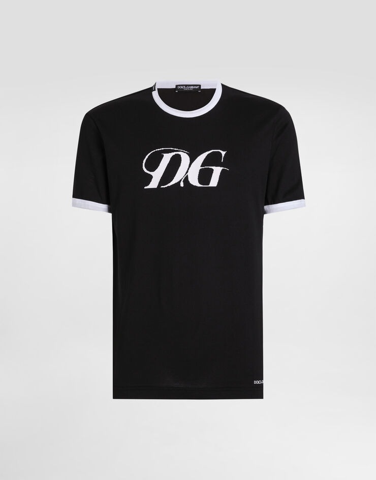 Dolce & Gabbana Camiseta de algodón con estampado DG Negro G8PV1TG7O4Y