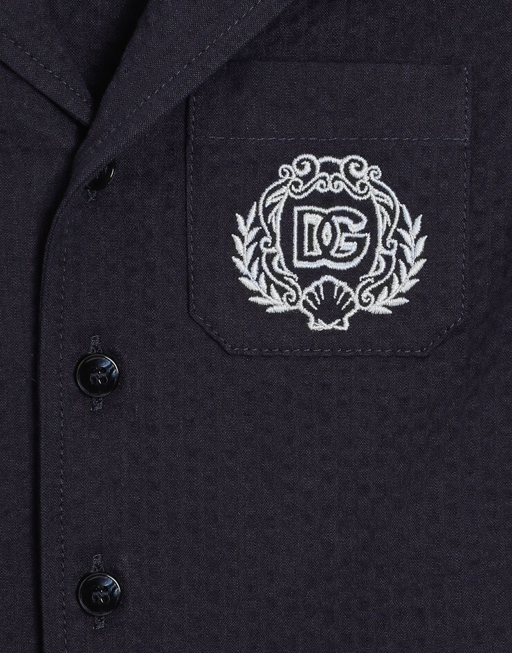 Dolce & Gabbana Short-sleeved shirt in cotton Blue L14S44FR51F