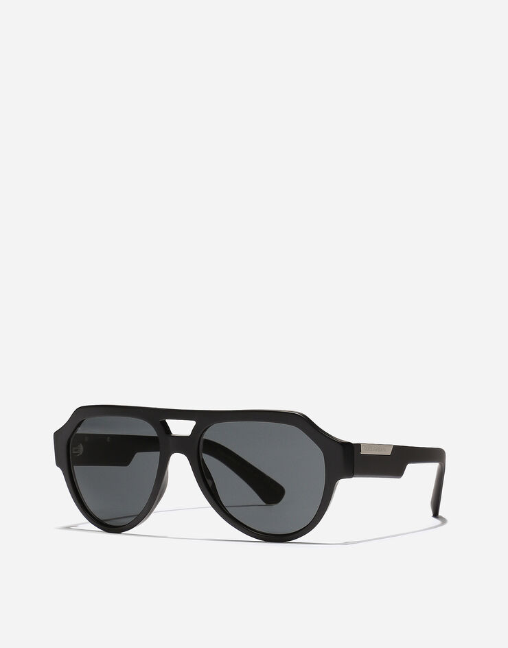 Dolce & Gabbana نظارة شمسية Mirror Logo أسود VG446EVP56G