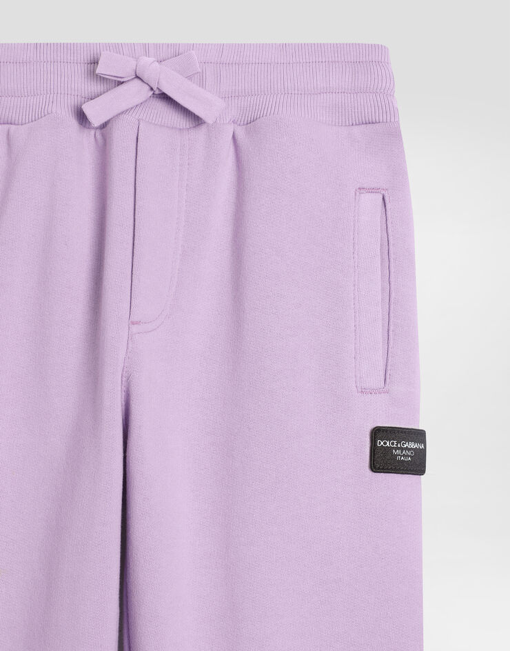 Dolce & Gabbana Fleece jogging pants with branded tag Lilac L5JPD7G7M4V