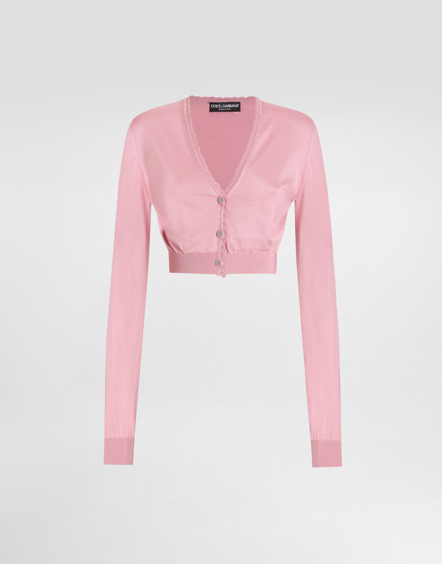 Cropped silk cardigan