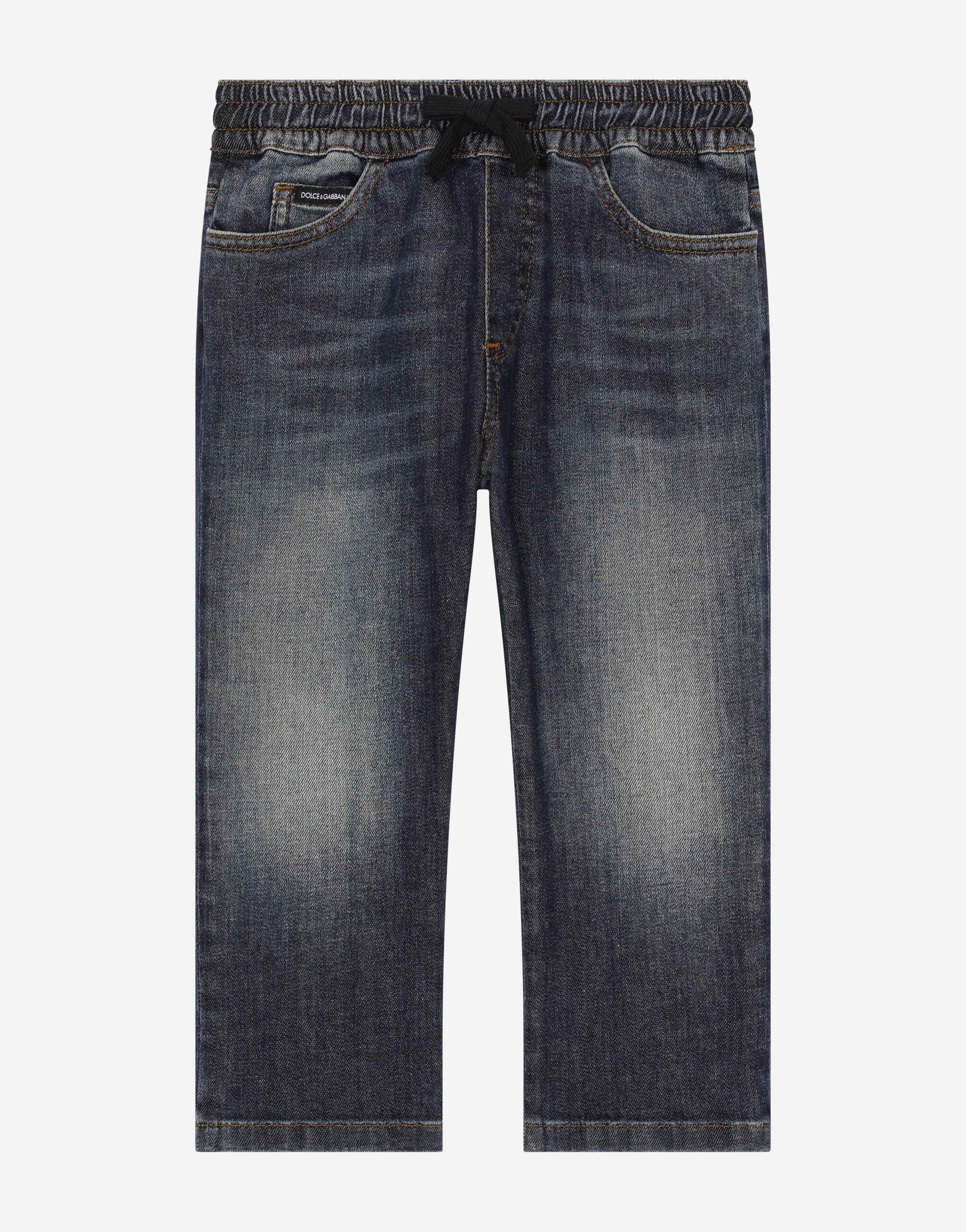 Dolce & Gabbana Jeans aus gewaschenem blauem Stretchdenim Beige L43Q54G7NWW