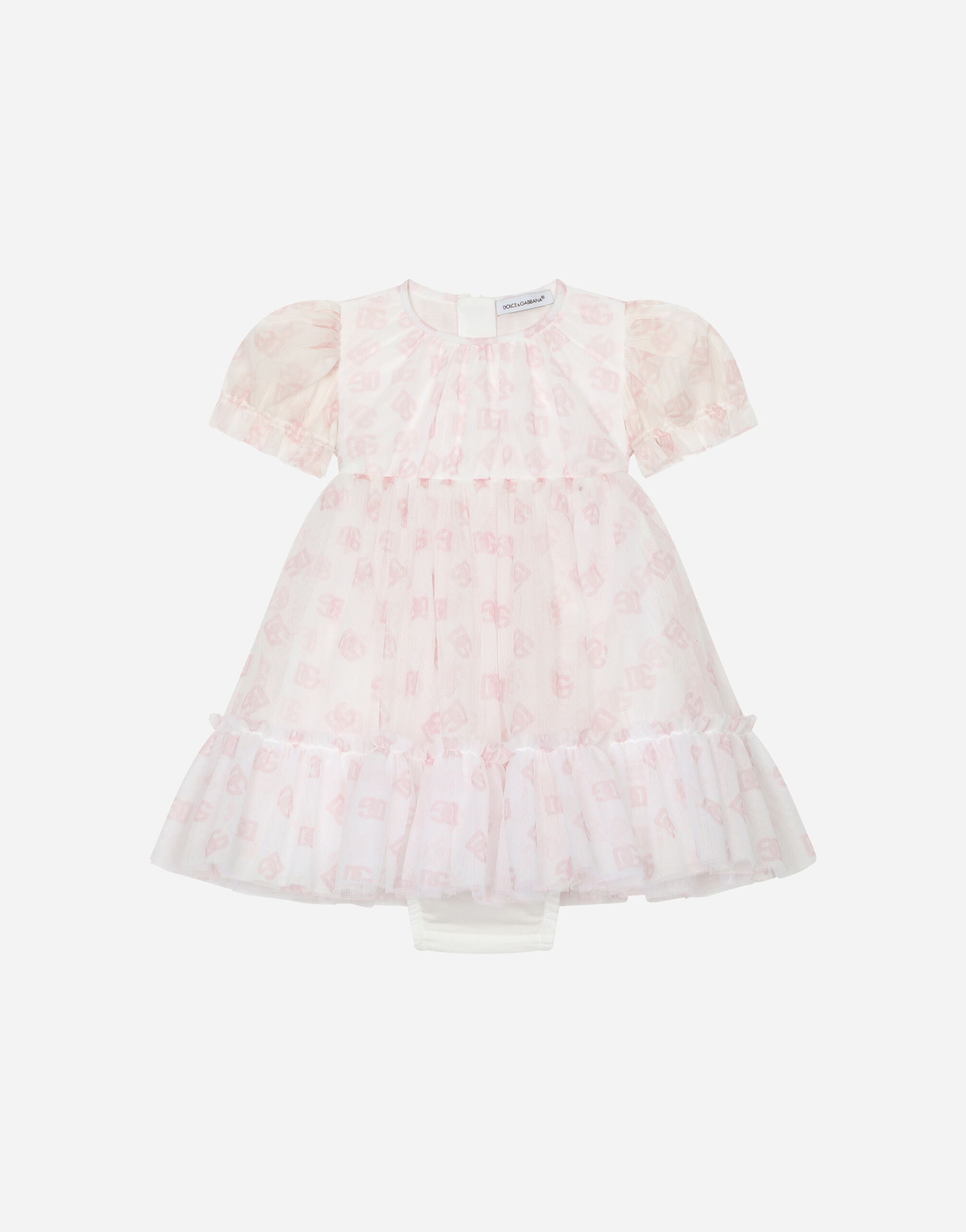 Dolce & Gabbana DG logo-print tulle dress Pink DK0065A1293