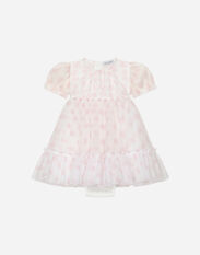 Dolce & Gabbana DG logo-print tulle dress Pink L23DJ4G7HY1
