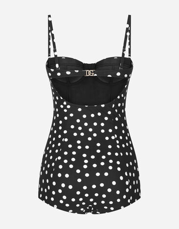 Dolce & Gabbana Maillot de bain une pièce balconnet imprimé à pois Imprimé O9A13JFSG8C