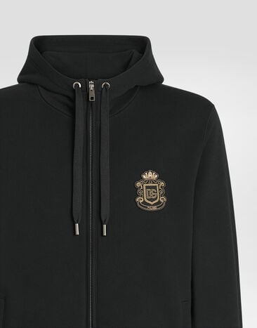Dolce & Gabbana Jersey sweatshirt with heraldic patch Black G9BGDZG7PZT