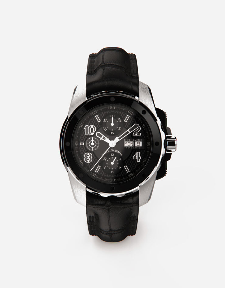Dolce & Gabbana DS5 watch in white gold and steel with pvd coating Black WWES1MWW037