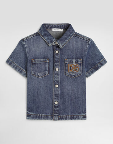 Dolce & Gabbana Denim shirt with logo Blue L15S05LDE06