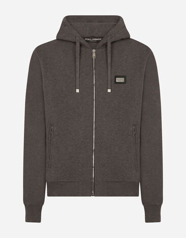 Dolce & Gabbana Sudadera en punto de algodón Gris G9IF0TG7JYX