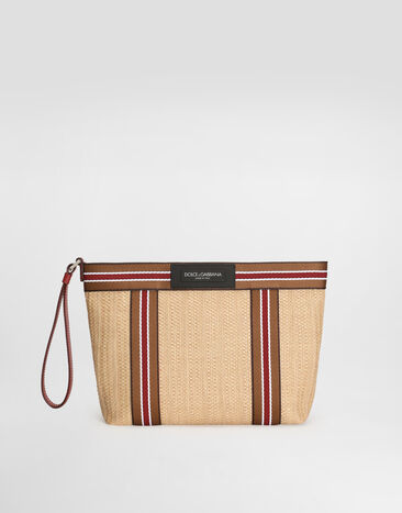 Dolce & Gabbana Essenza toiletry bag in raffia Multicolor BP3858A0859