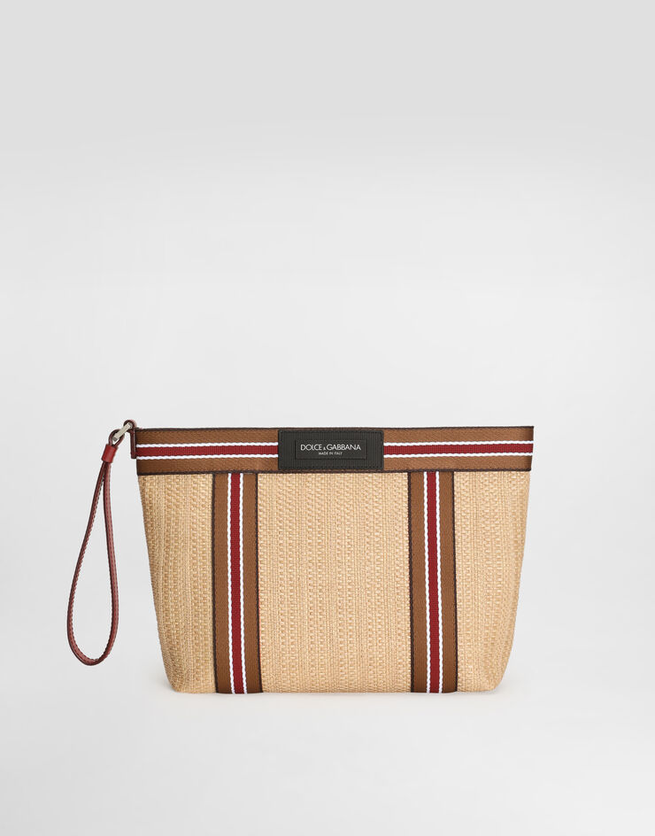 Dolce & Gabbana Essenza toiletry bag in raffia Multicolor BP3858A0859
