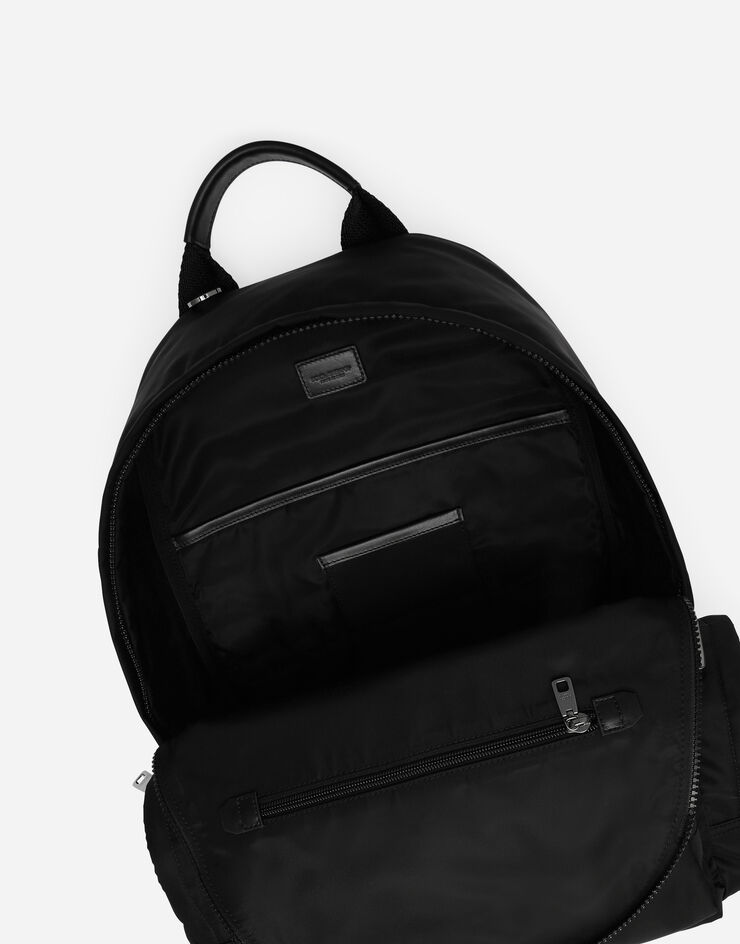 Dolce & Gabbana Nylon backpack with rubberized logo Black BM2197AG182