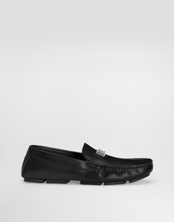 Dolce & Gabbana DG driver calfskin loafers Black A50596A0065