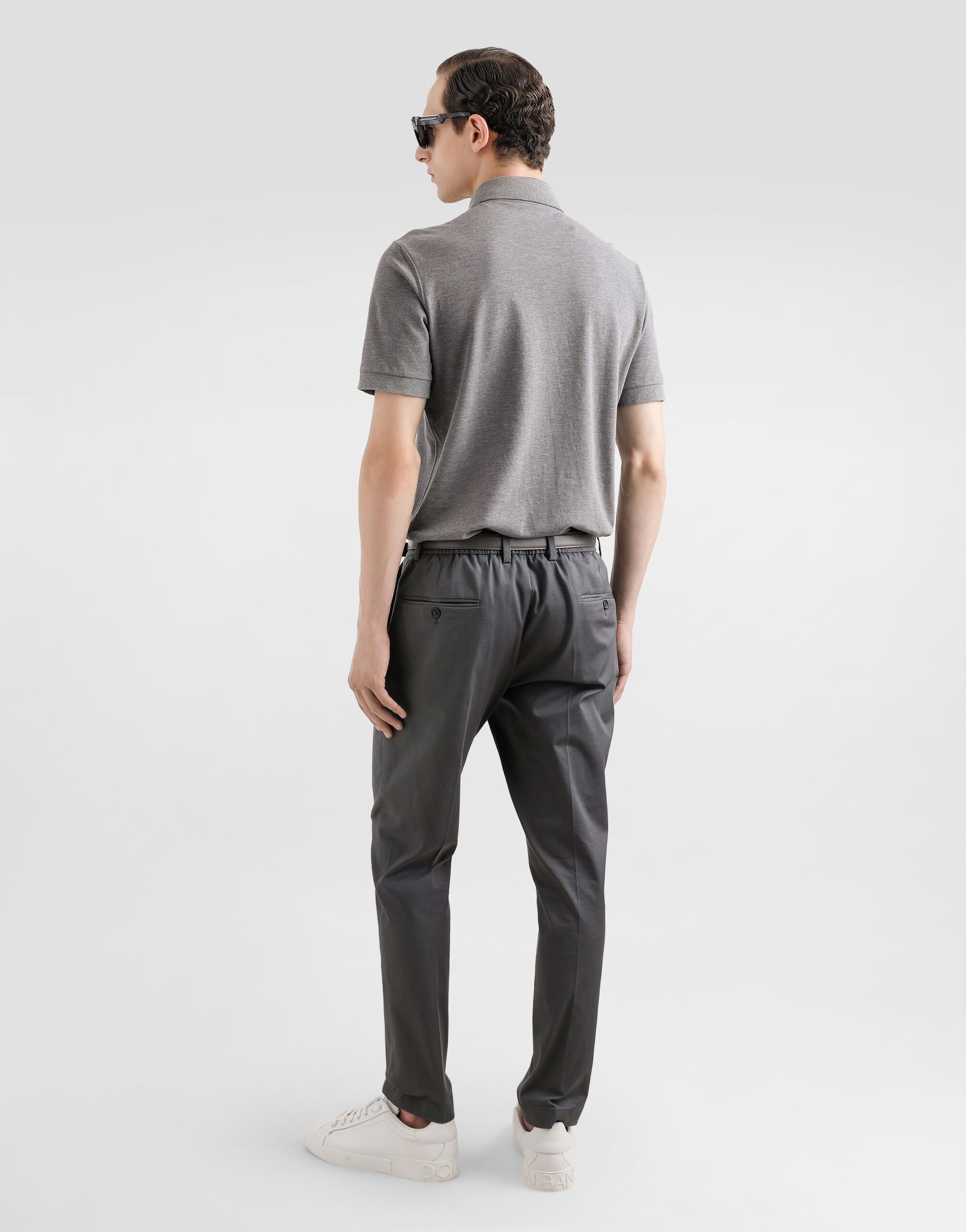 Tailored cotton pants in Grey for Men | Dolce&Gabbana®