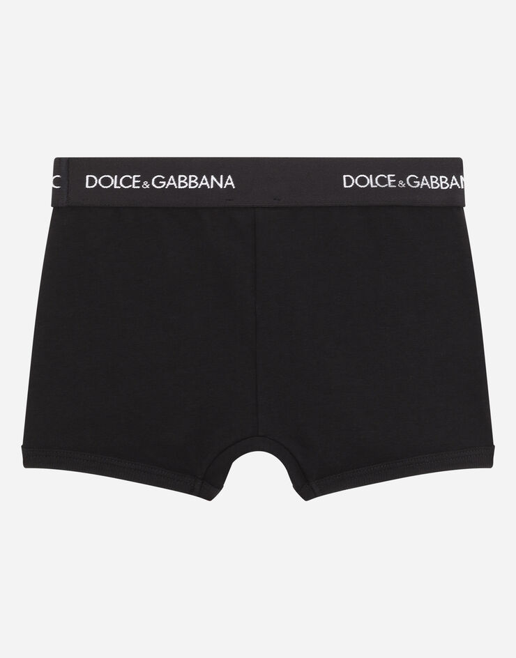 Dolce & Gabbana Bi-pack boxer con elastico logato Black L4J701G7OCT