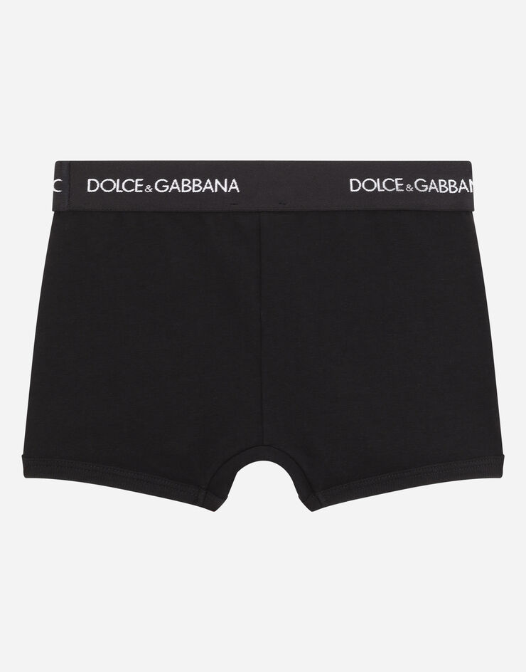 Dolce & Gabbana 로고 허리 밴드 복서 브리프(2장) 블랙 L4J701G7OCT